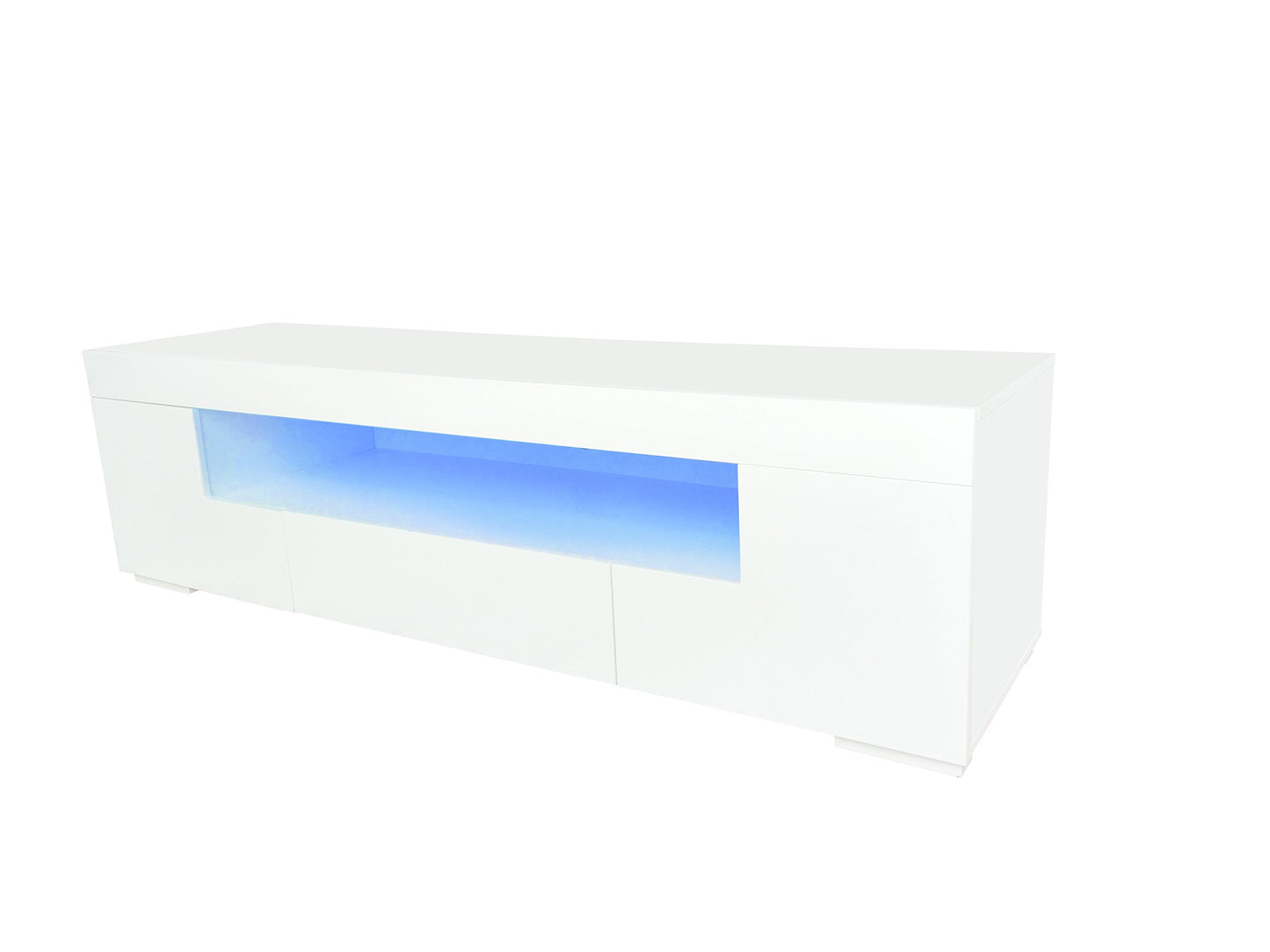 Milano White High Gloss Modern Living & Dining Furniture - Blue LED Lighting