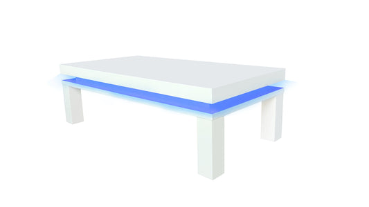 Milano White High Gloss Modern Living & Dining Furniture - Blue LED Lighting