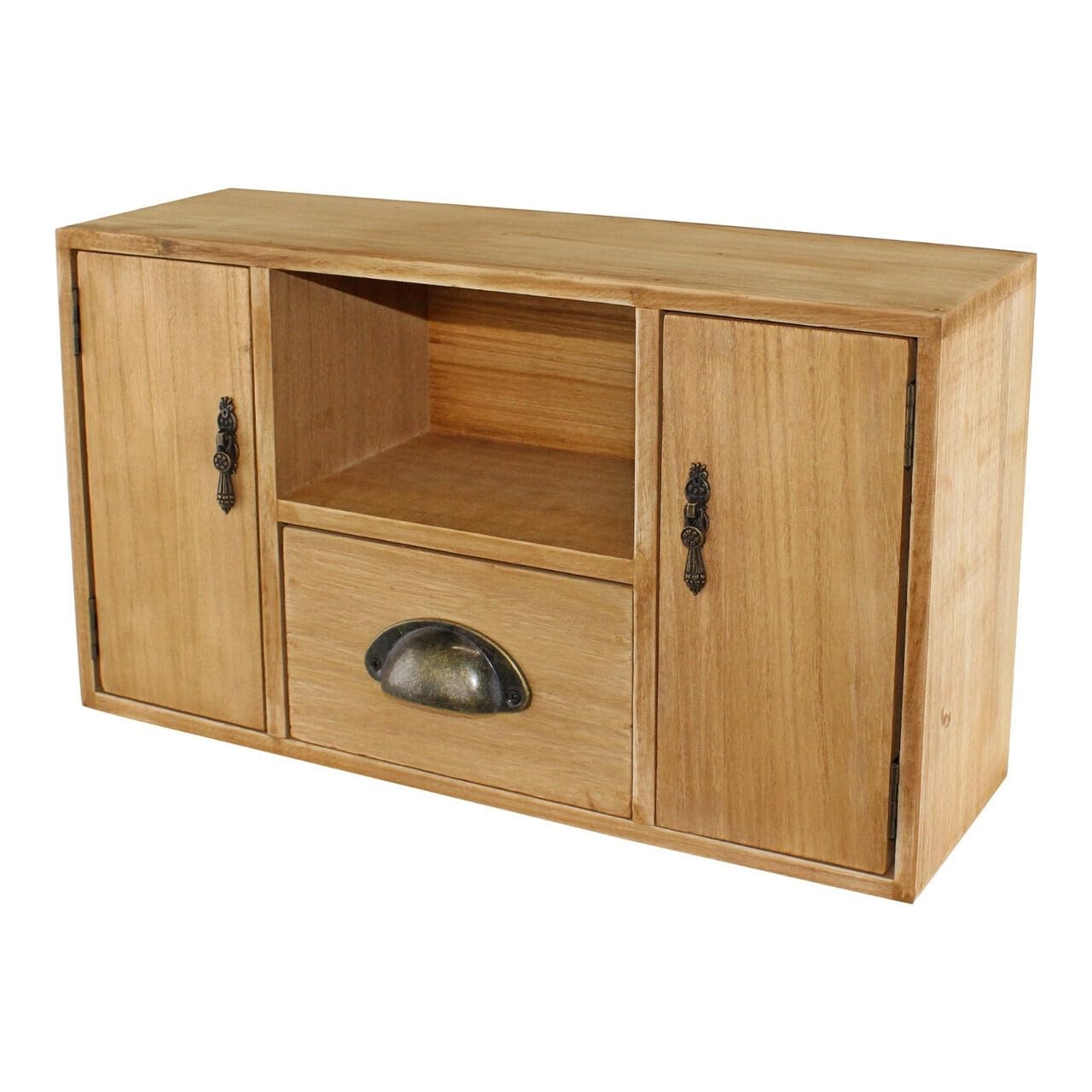 Small Wooden Cabinet with Cupboards Drawer and Shelf