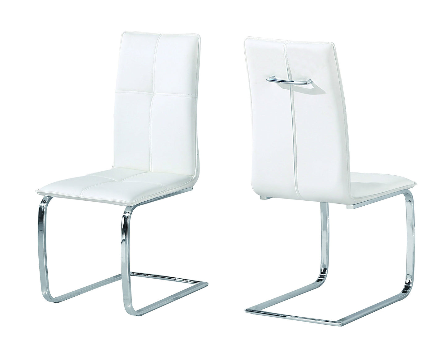 Opus Faux Leather & Chrome Dining Chairs - Black, Teal, White, Set of 2