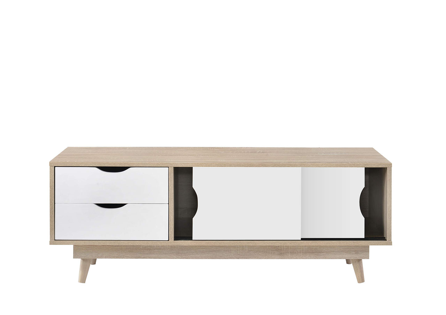 Scandi Oak Effect Living Room Furniture Range - Tables Sideboard TV Units Desk - White or Grey