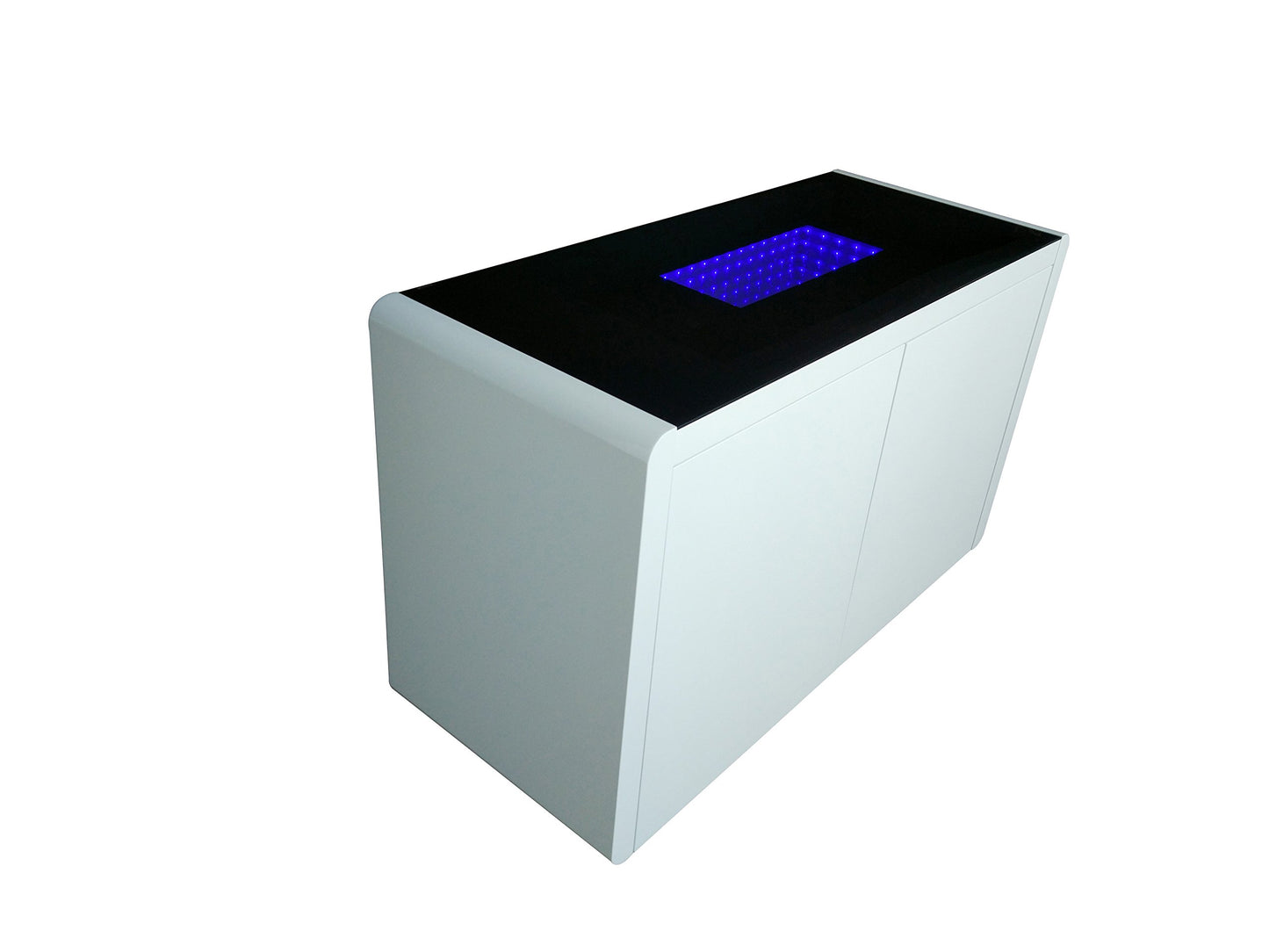 Matrix White & Black High Gloss Modern Living, Dining Furniture - Blue LED Lights