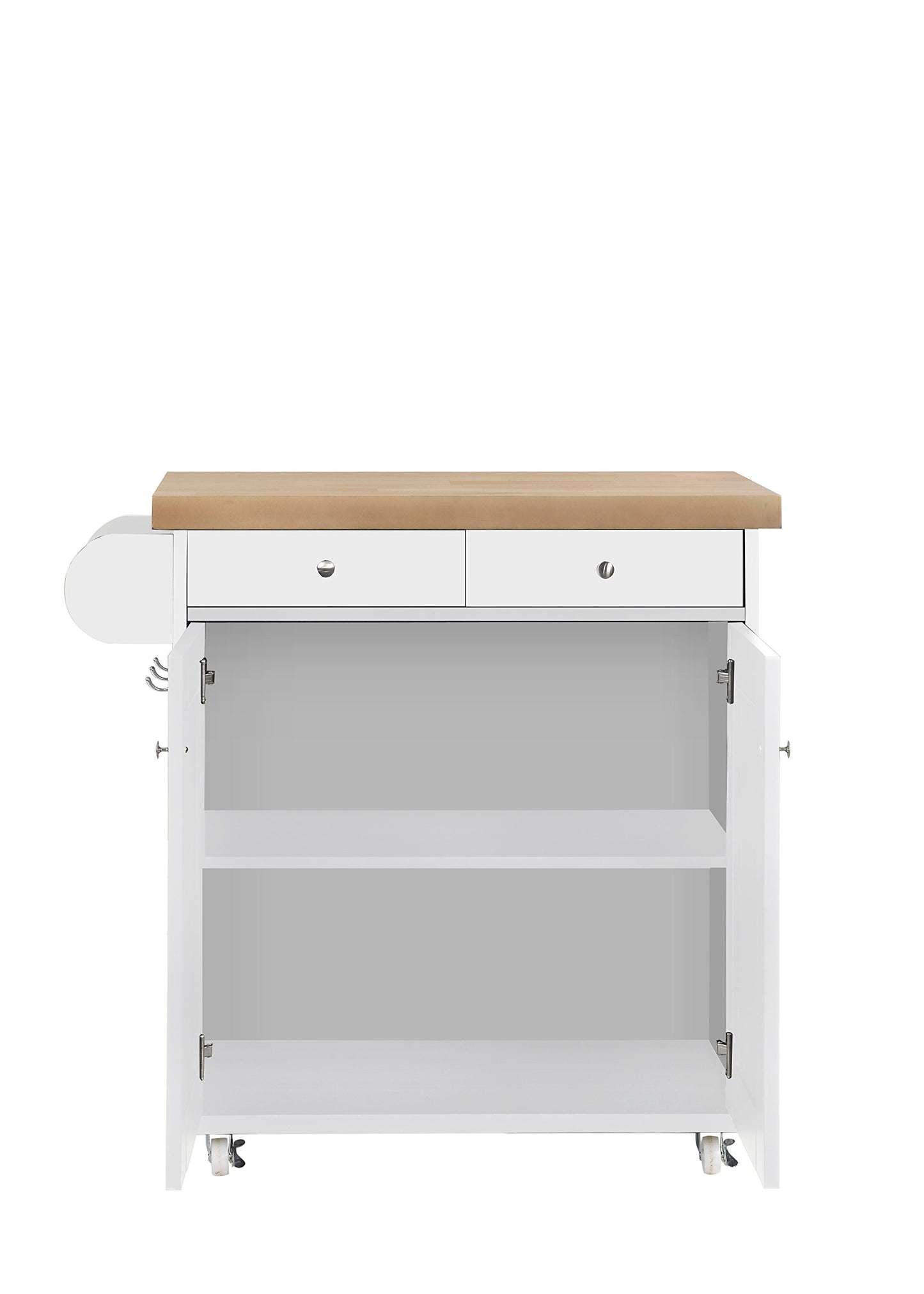 Kitchen Island on Wheels - Storage Trolley in White, Black or Gray