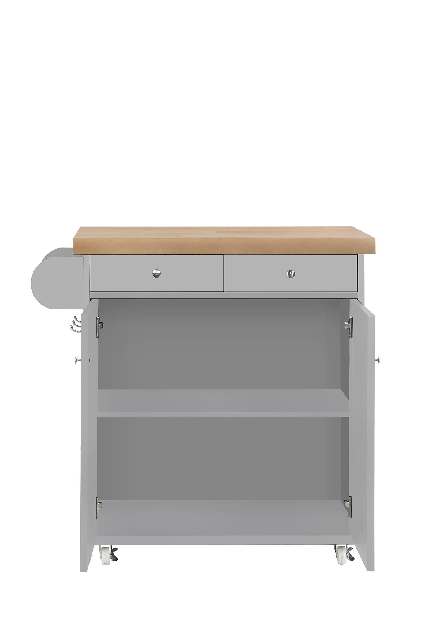 Kitchen Island on Wheels - Storage Trolley in White, Black or Gray