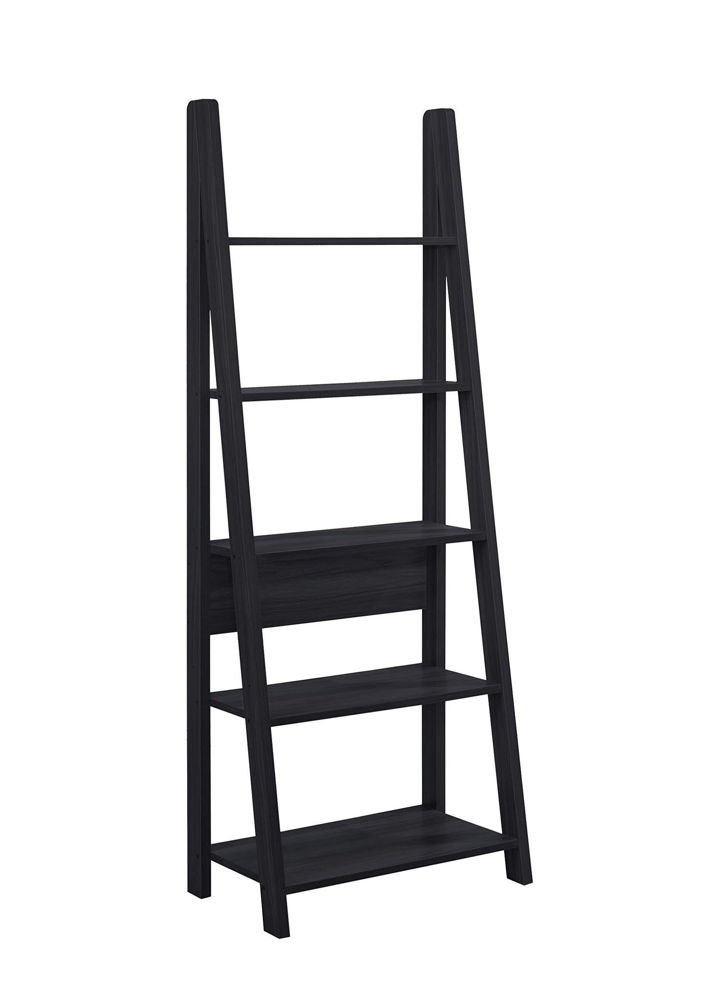 Tiva Ladder Shelving Bookcase in Black