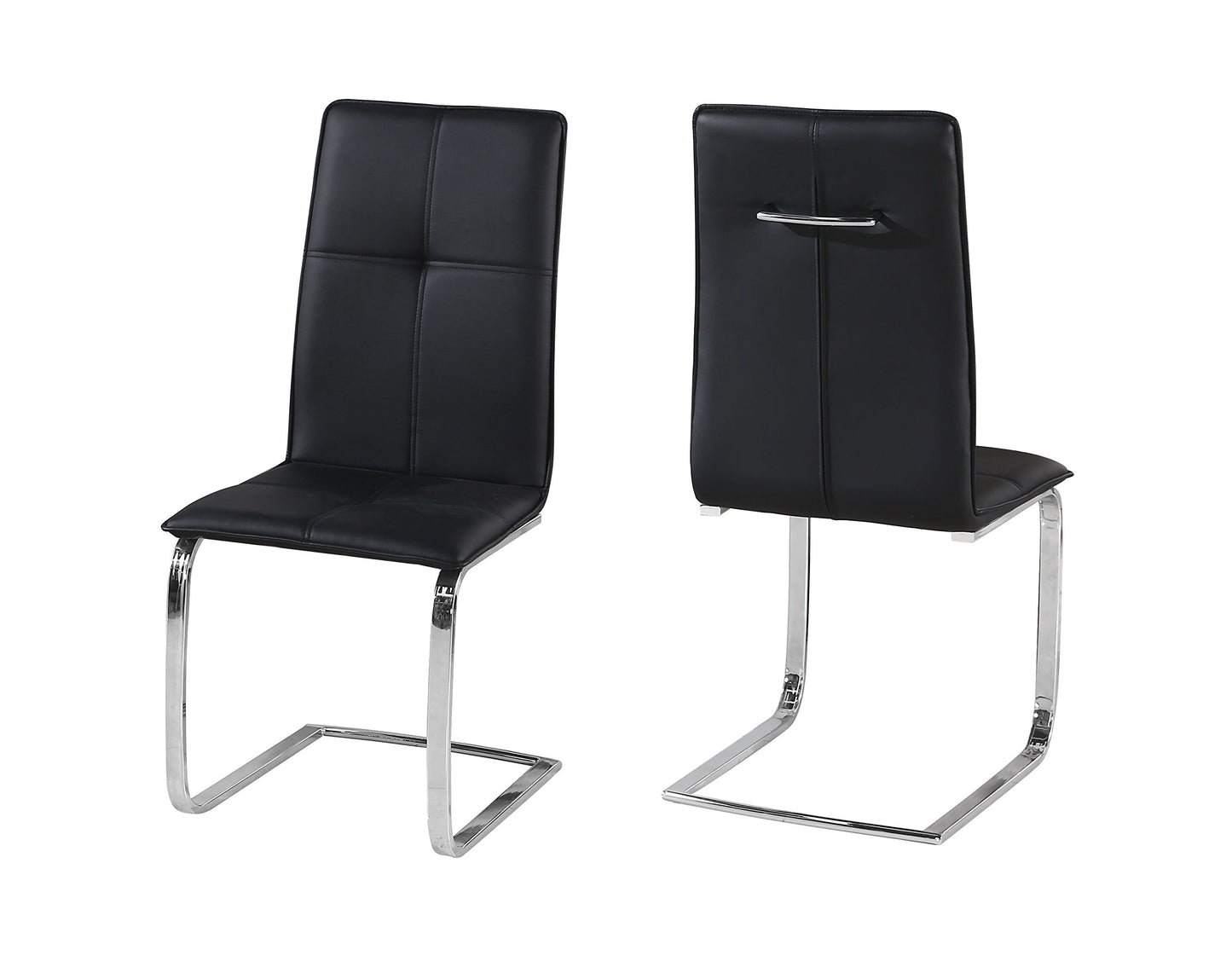 Opus Faux Leather & Chrome Dining Chairs - Black, Teal, White, Set of 2