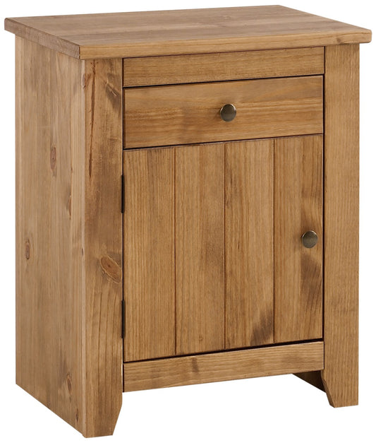 Havana Bedside Cabinet with Aztec Wax, Pine